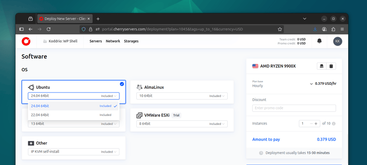 Cherry Servers OS image