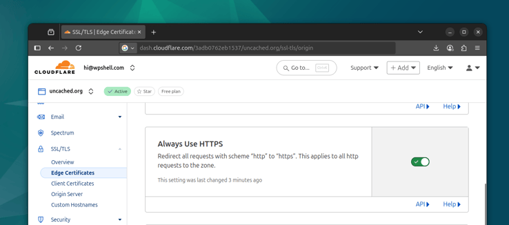 Cloudflare HTTPS redirect