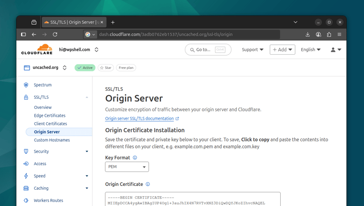Cloudflare Origin Certificate