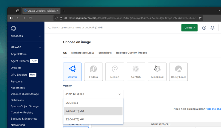 DigitalOcean OS Image