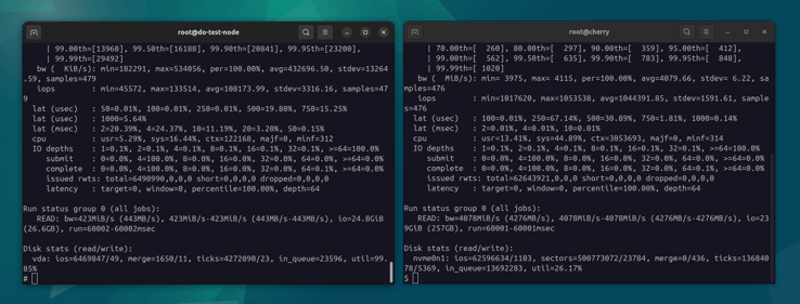 Filesystem benchmark with fio