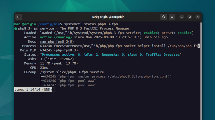 PHP-FPM systemctl status