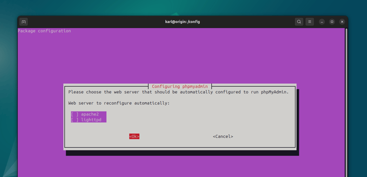 phpMyAdmin configuration