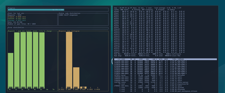 WordPress benchmarks with Oha