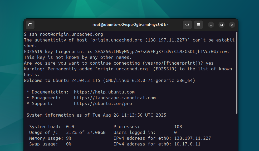 DigitalOcean SSH