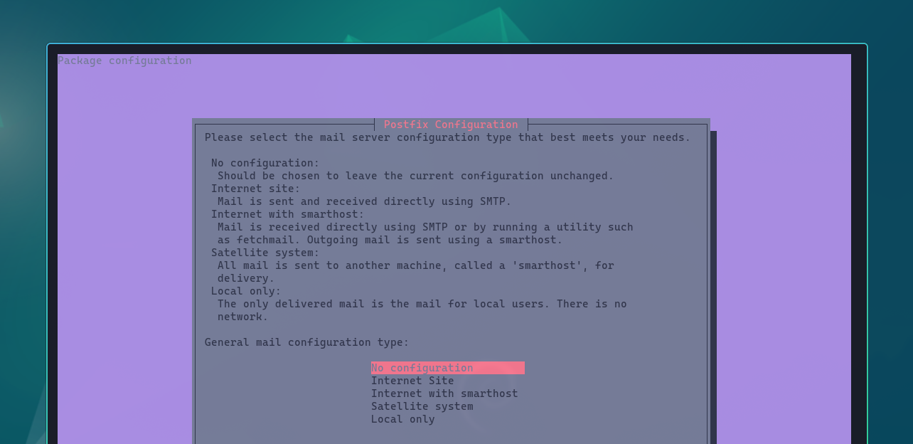Postfix configuration