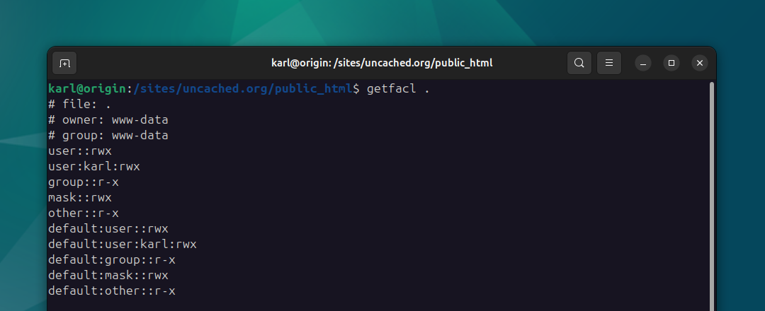 Linux ACLs getfacl